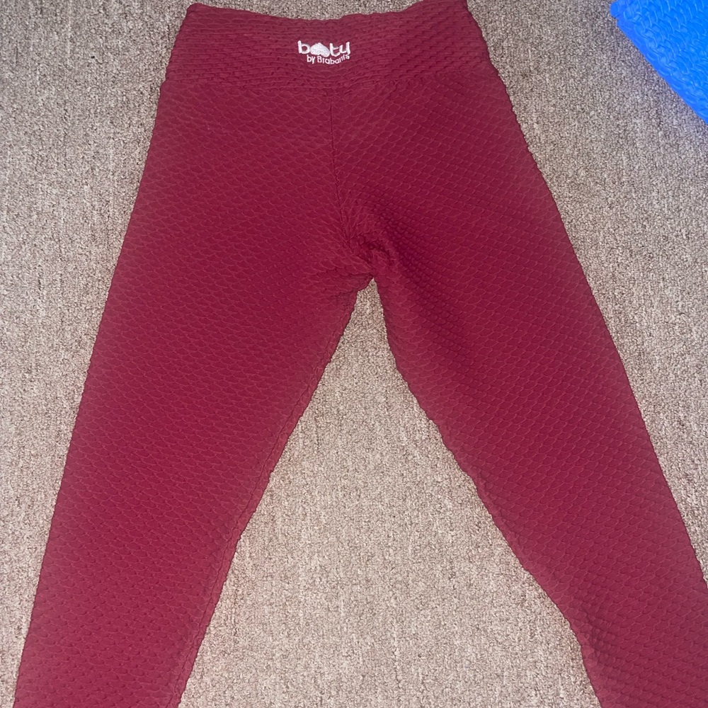 Full length maroon BBB croco leggings